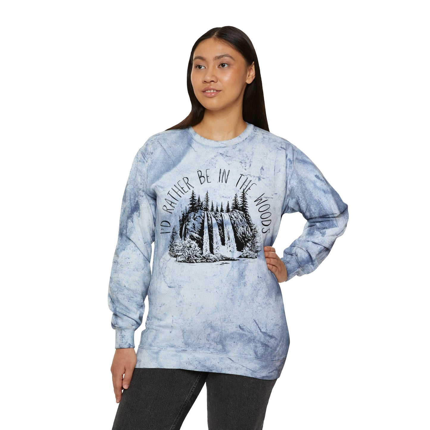 I'd Rather Be in the Woods Color Blast Crewneck Sweatshirt