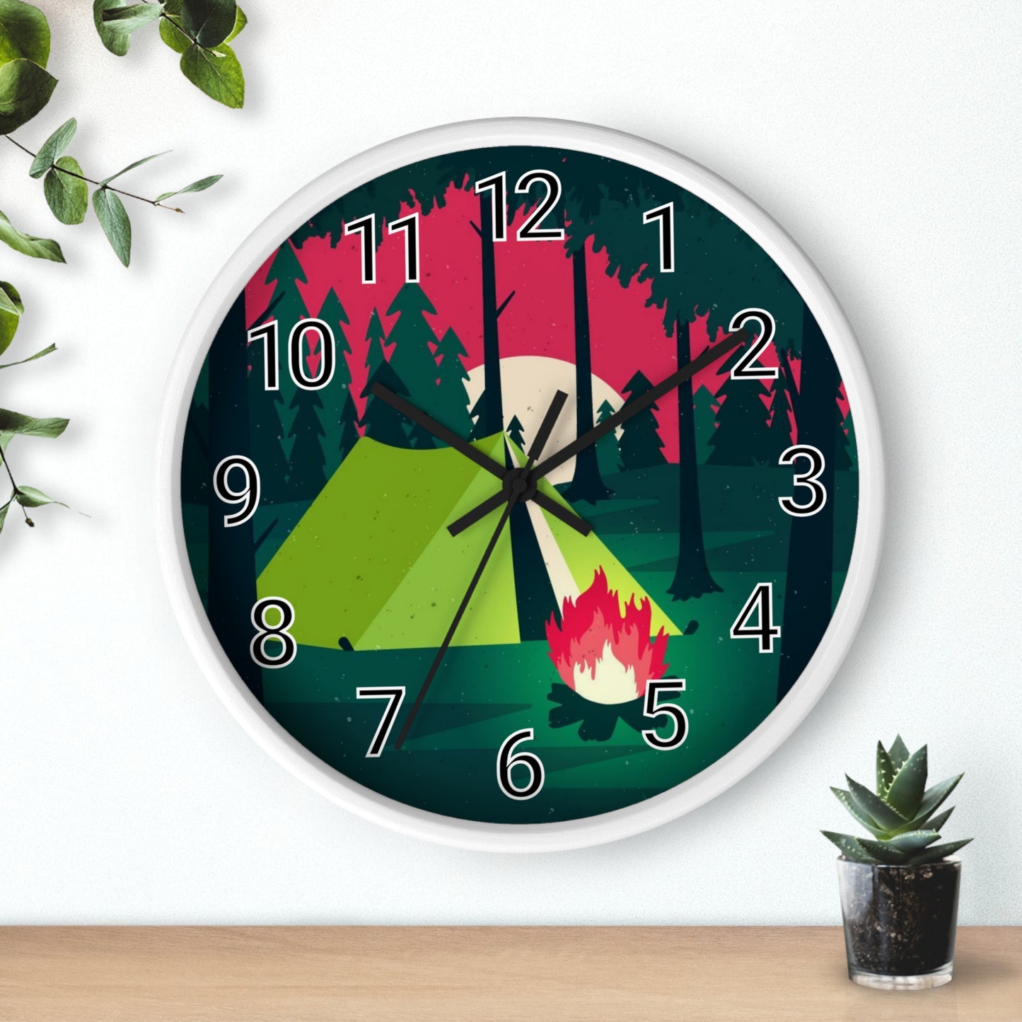 Vibrant Camping Wall Clock