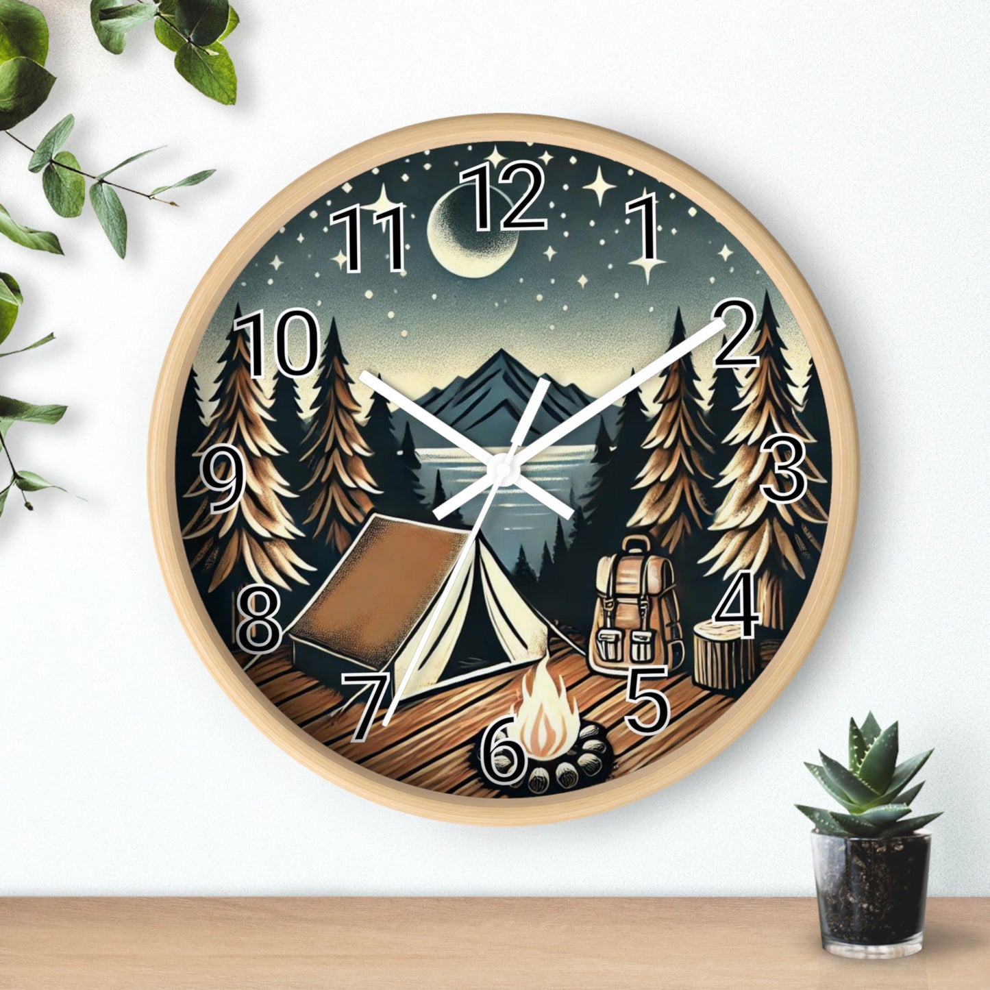 Camping Night Wall Clock