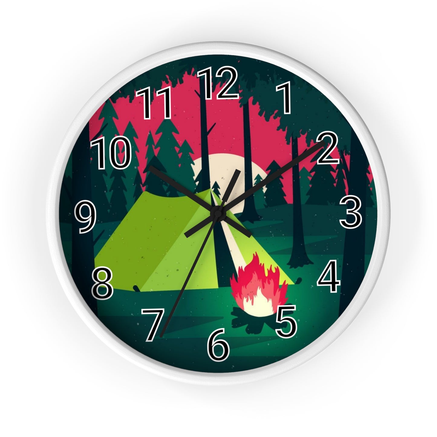 Vibrant Camping Wall Clock