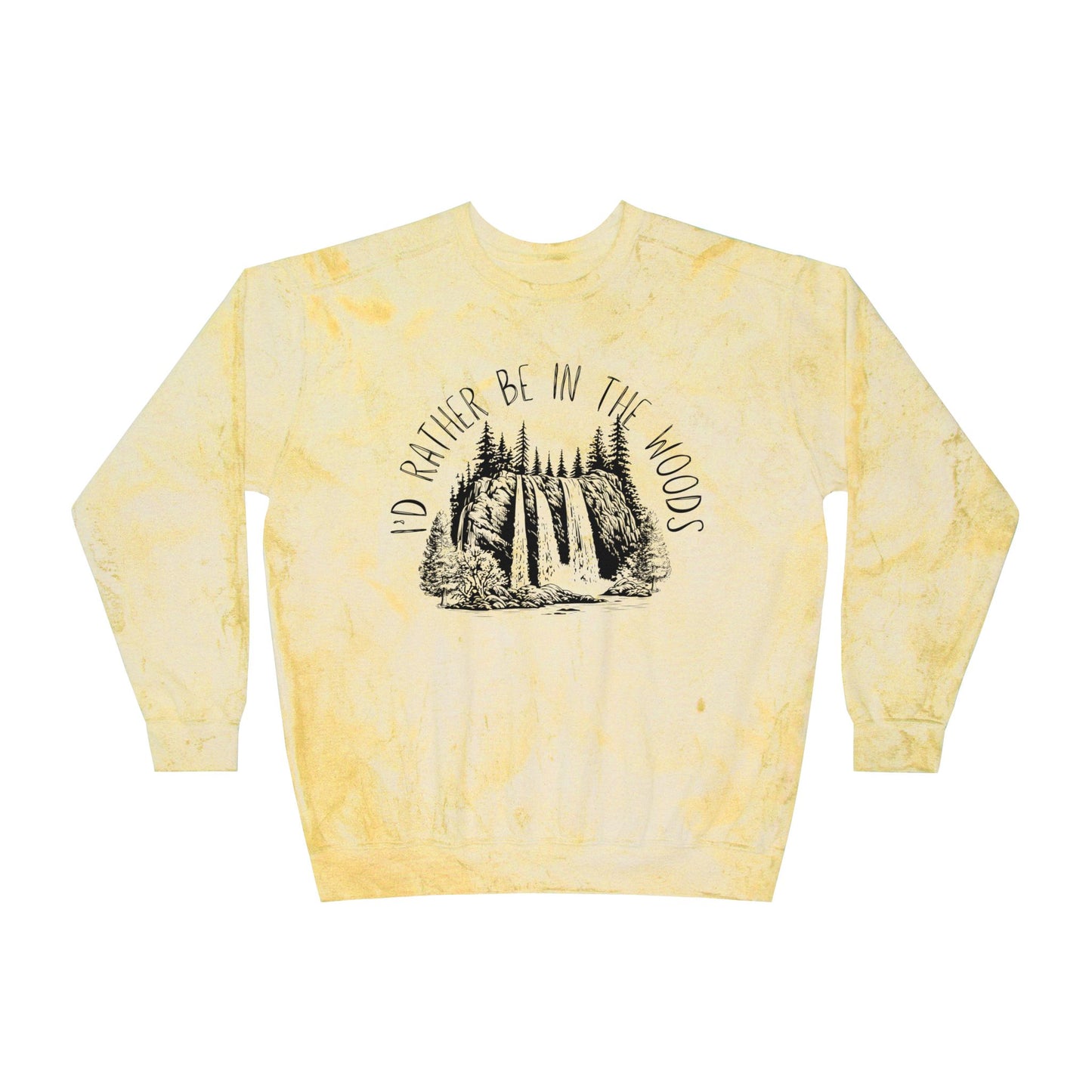 I'd Rather Be in the Woods Color Blast Crewneck Sweatshirt