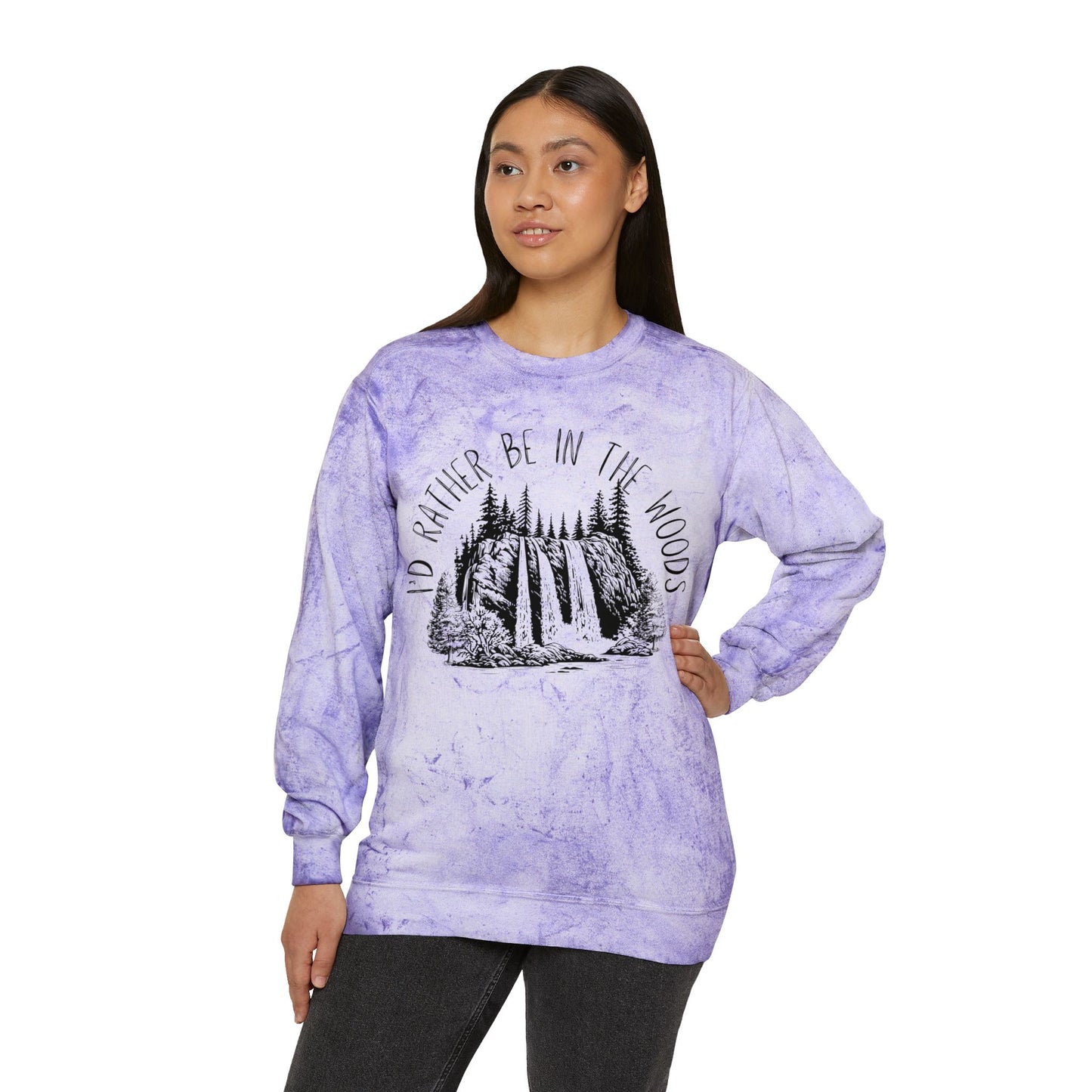 I'd Rather Be in the Woods Color Blast Crewneck Sweatshirt