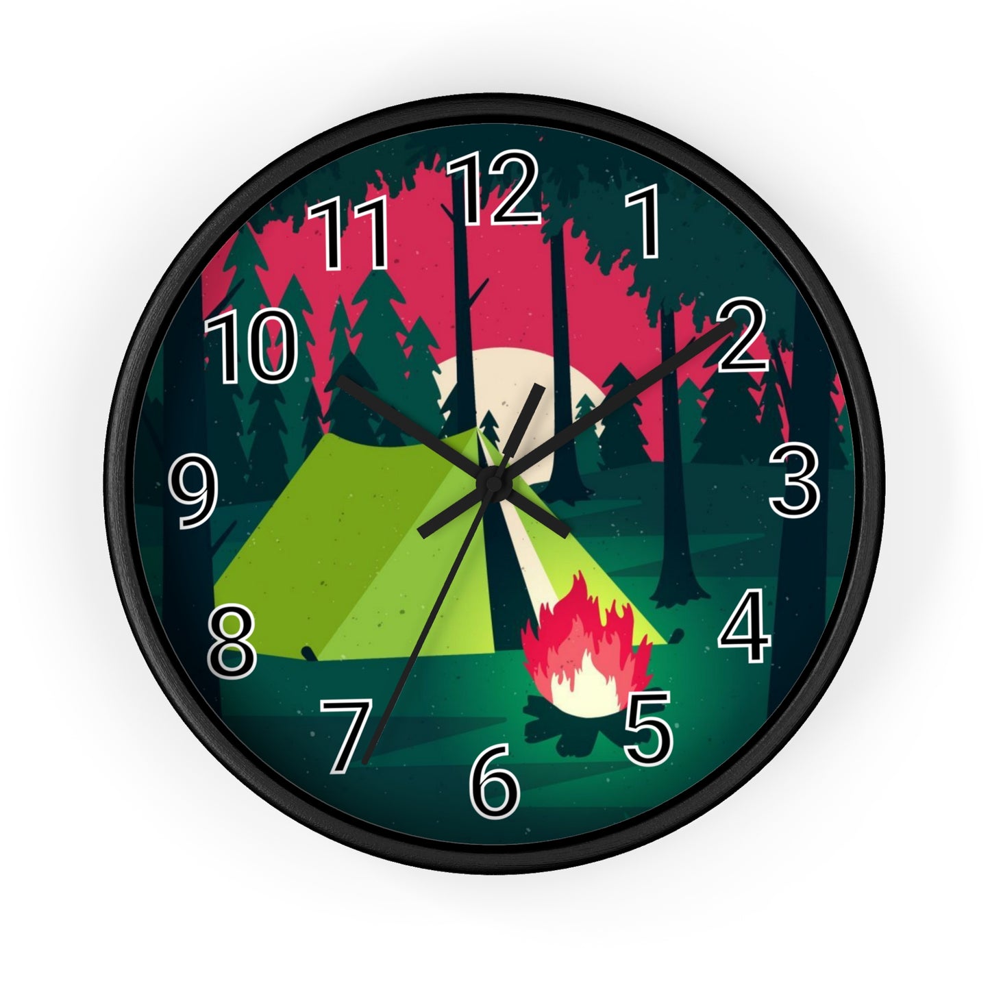 Vibrant Camping Wall Clock