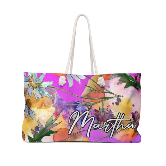 Oversized Wildflower Weekender Bag - with Personalization