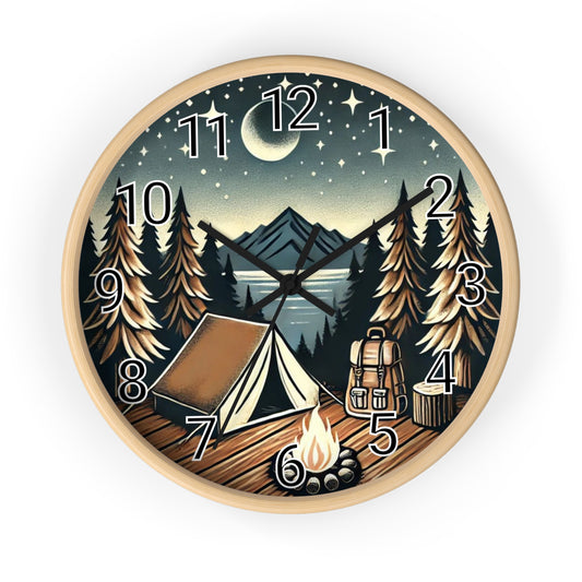 Camping Night Wall Clock