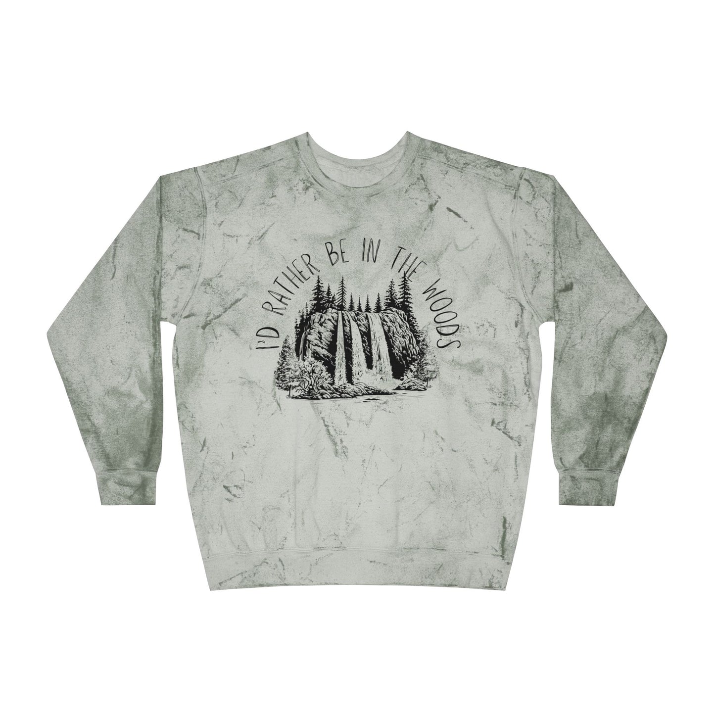 I'd Rather Be in the Woods Color Blast Crewneck Sweatshirt