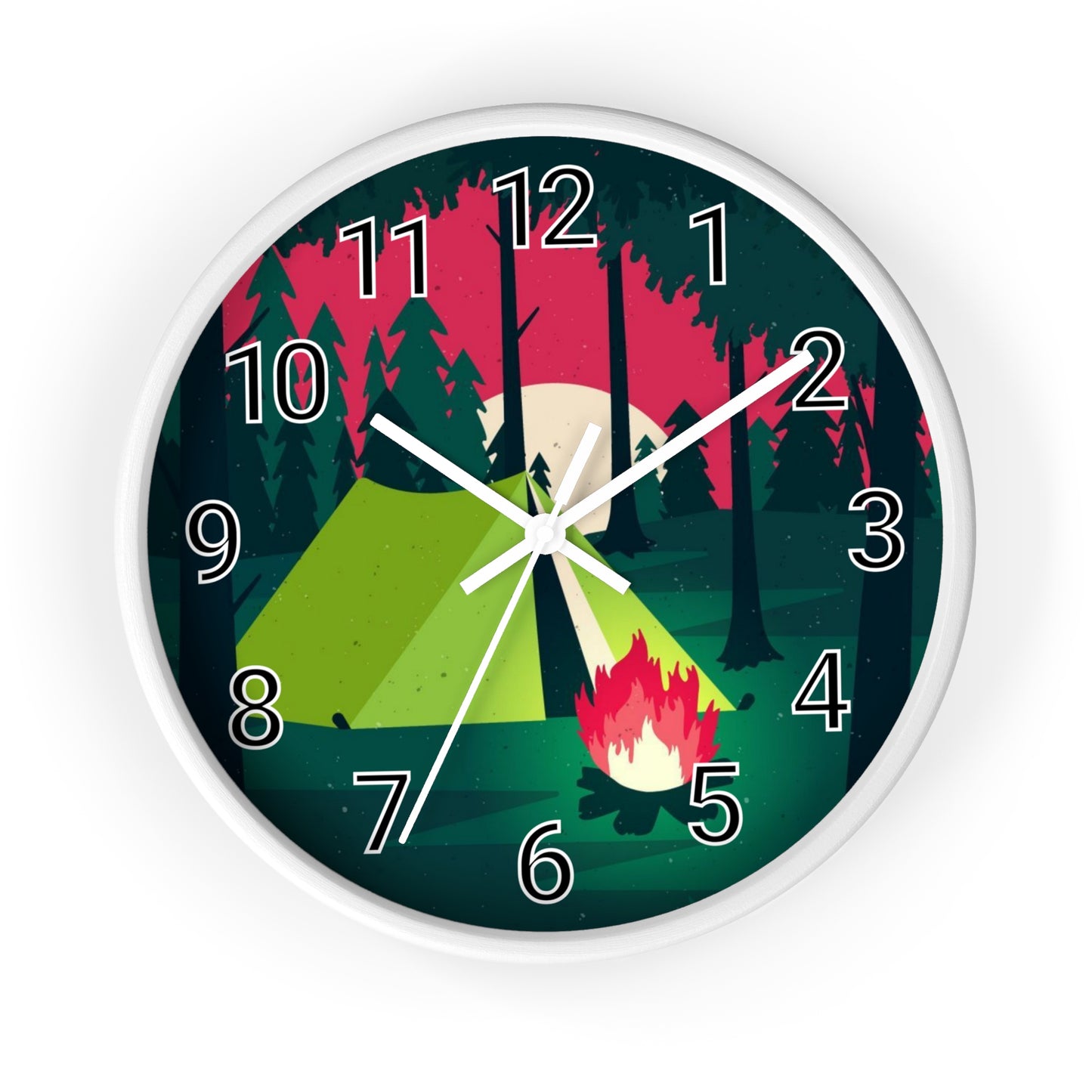 Vibrant Camping Wall Clock