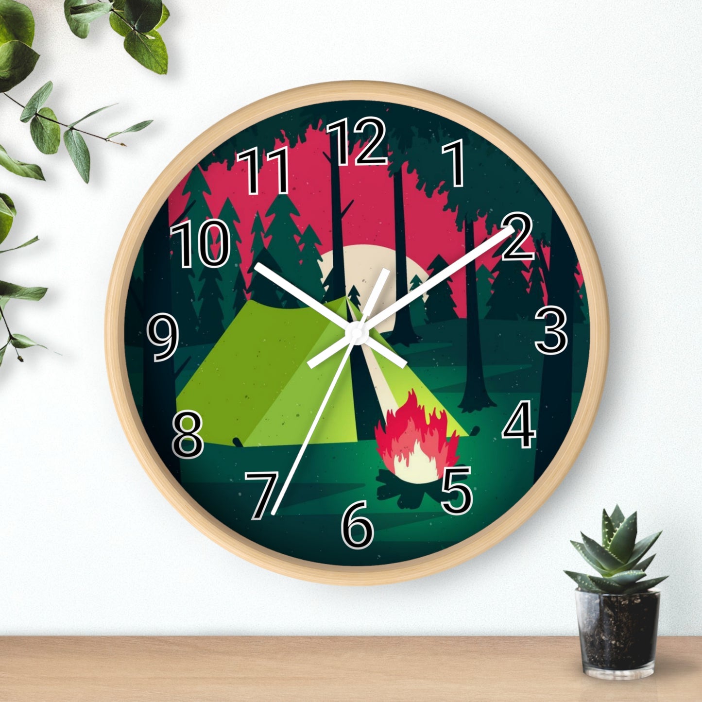 Vibrant Camping Wall Clock