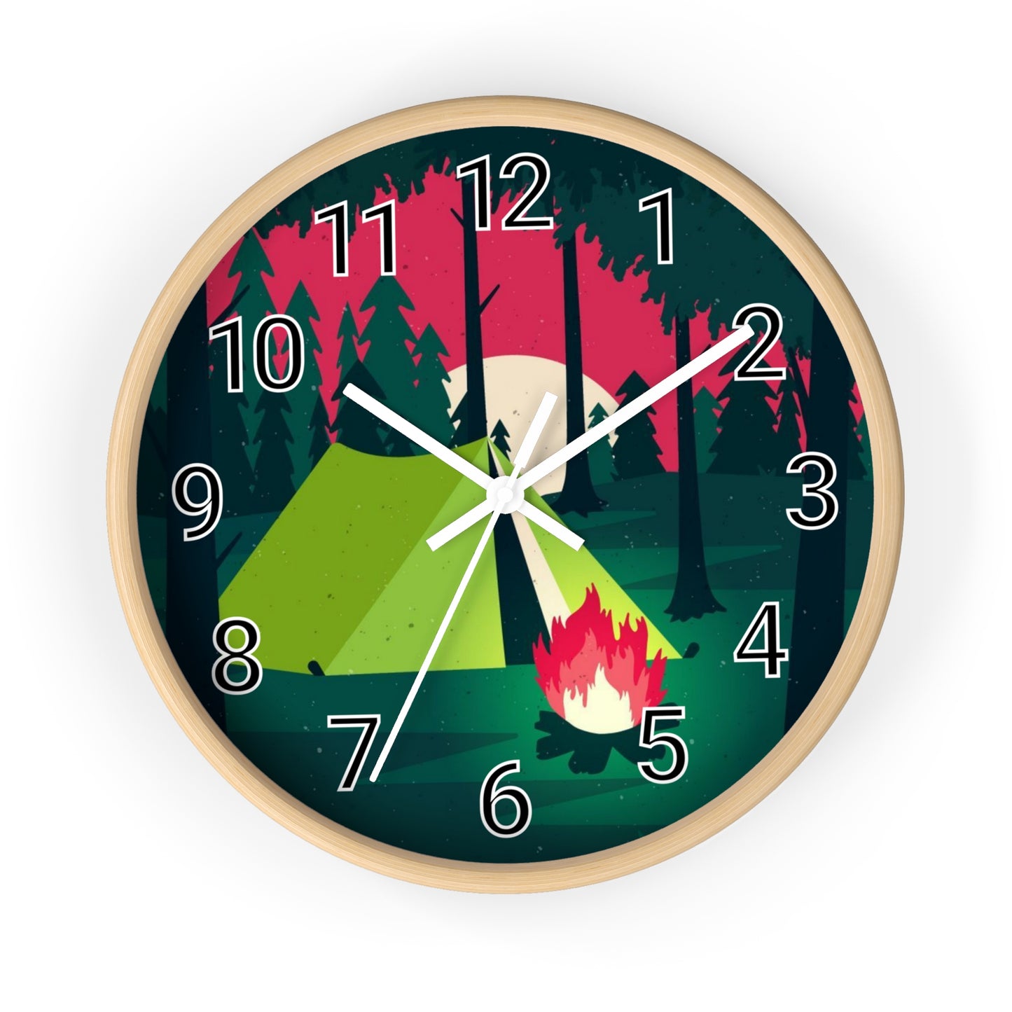 Vibrant Camping Wall Clock