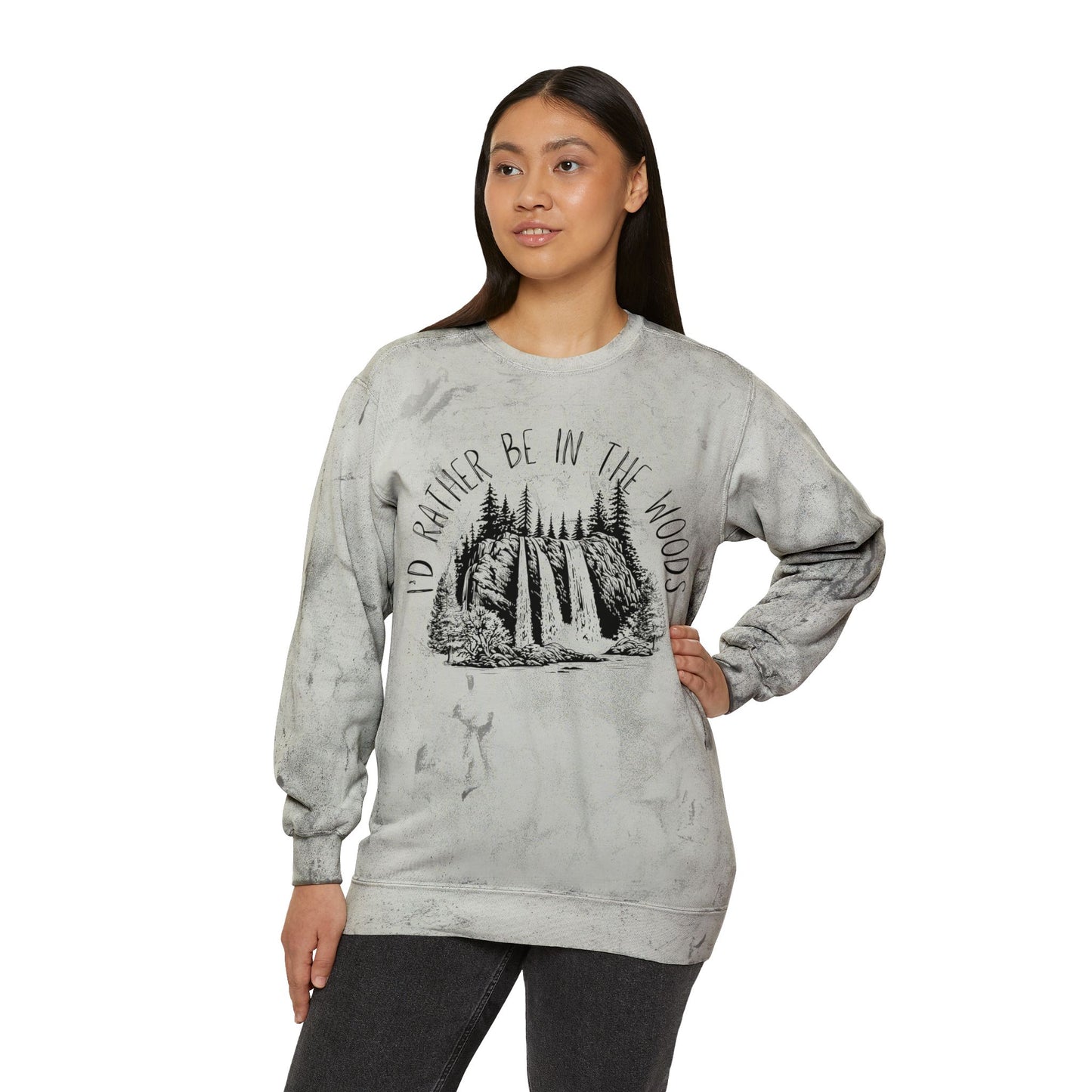 I'd Rather Be in the Woods Color Blast Crewneck Sweatshirt