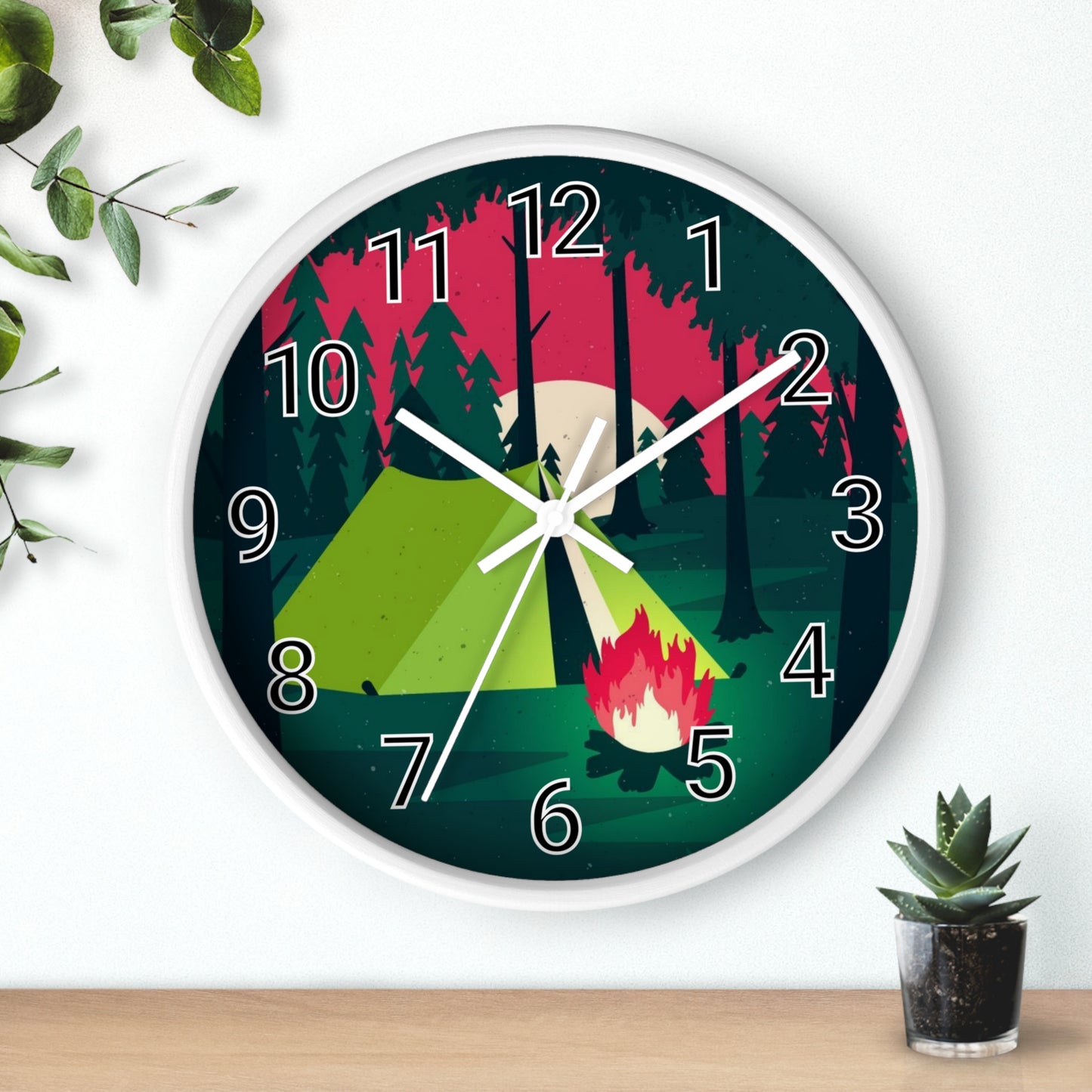 Vibrant Camping Wall Clock