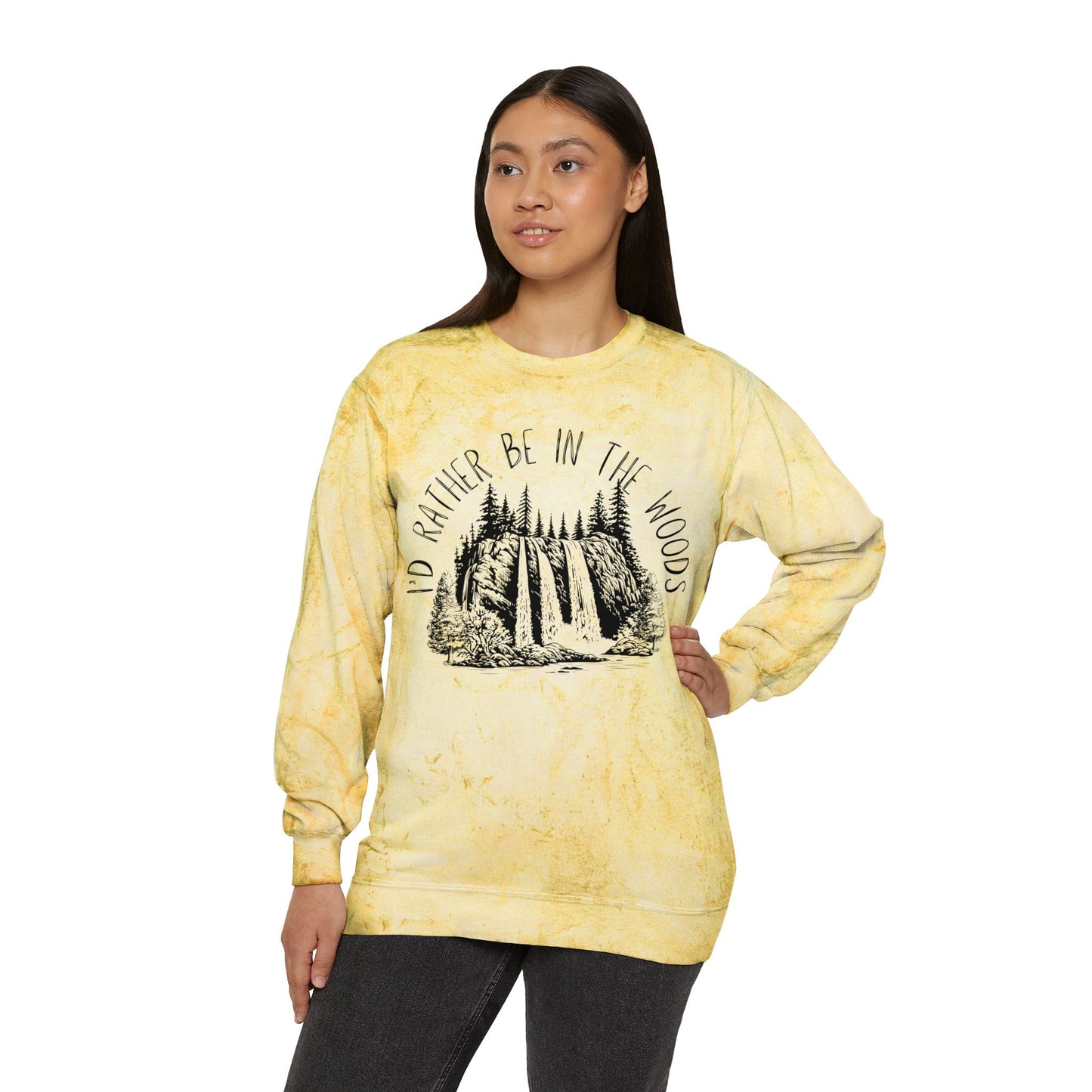 I'd Rather Be in the Woods Color Blast Crewneck Sweatshirt
