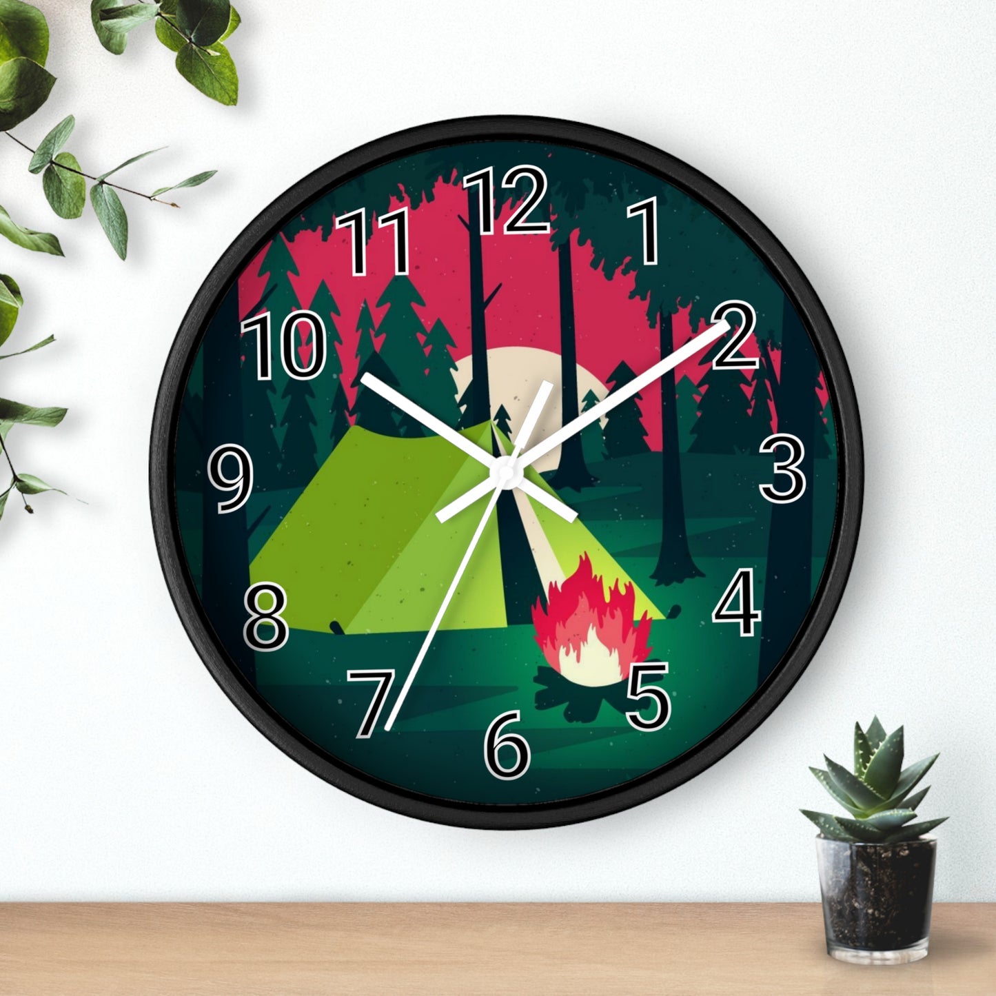 Vibrant Camping Wall Clock