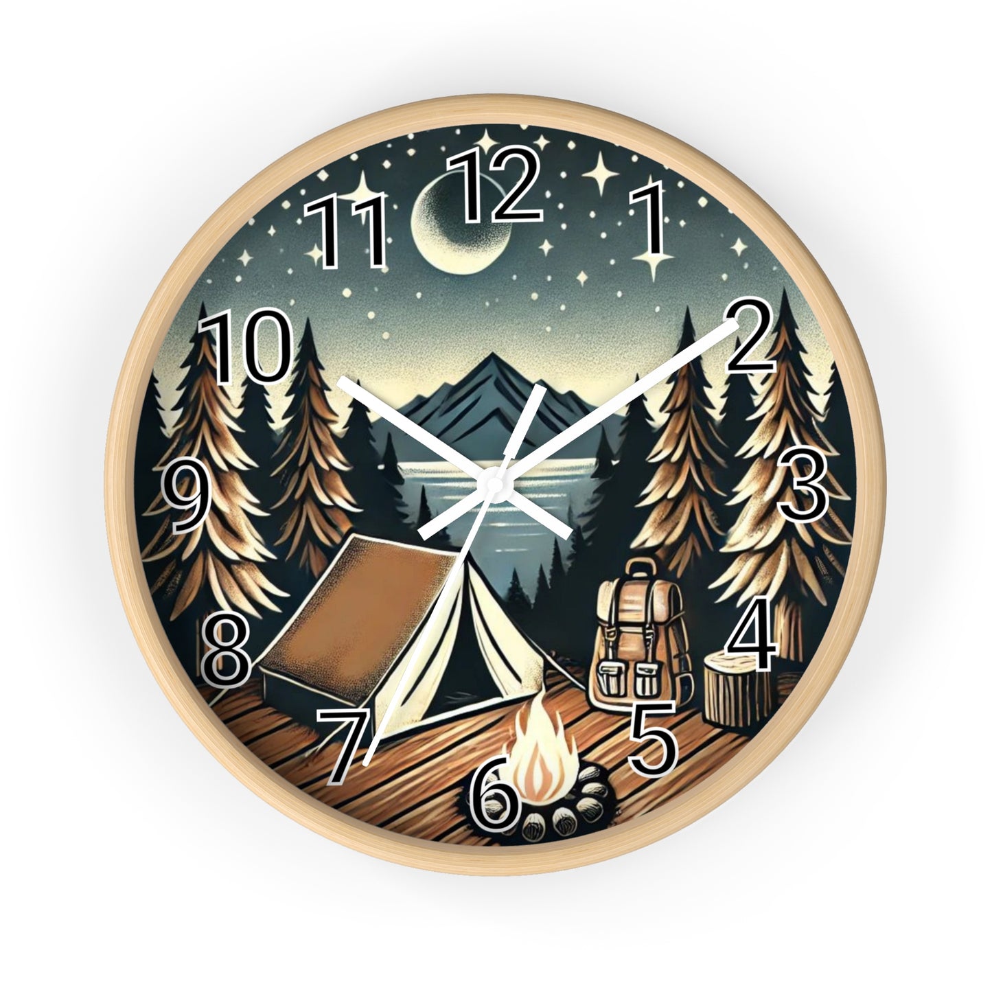 Camping Night Wall Clock