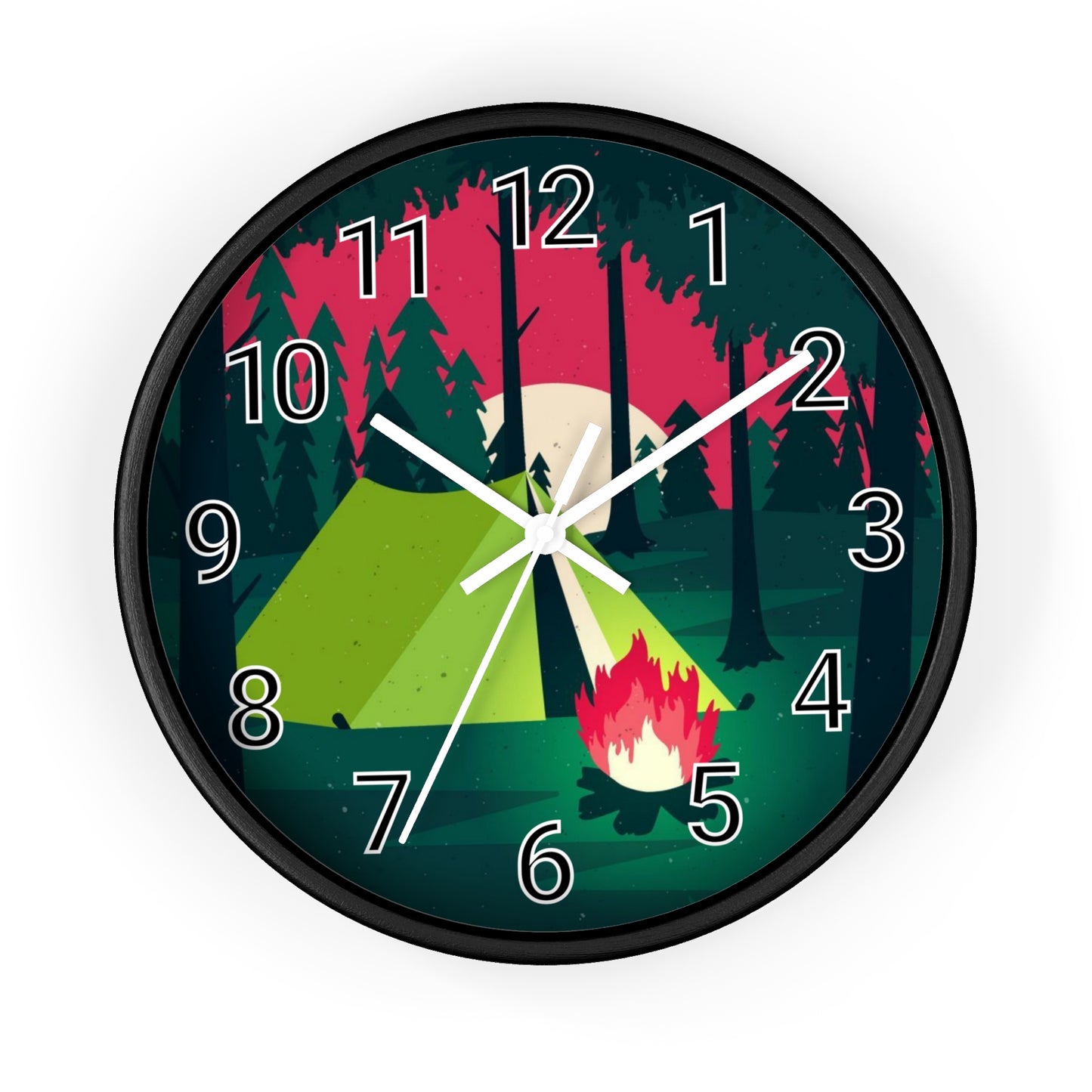 Vibrant Camping Wall Clock